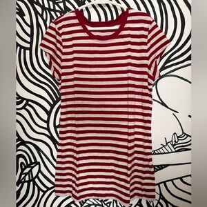 GAP Red and White Striped T Shirt women XS